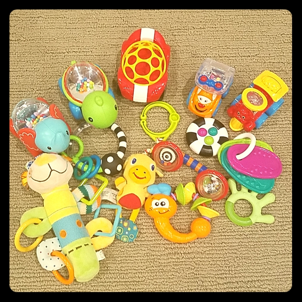 Infant toys and teethers- lot, Birth-24 months